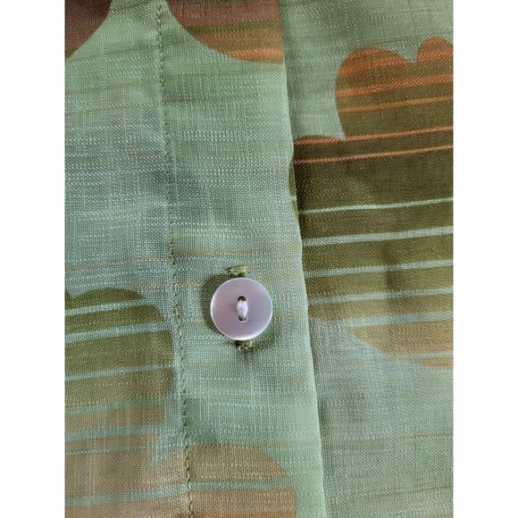Alfred Dunner Womens Button-Up Shirt 14 Floral 100% Polyester Green/Orange/Brown - Picture 7 of 7